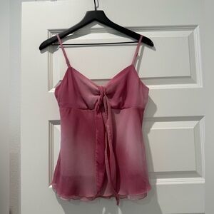 Vintage Y2K Byer California Pink Ombre Tie-Front Camisole